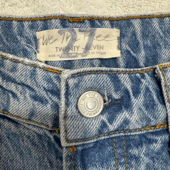 We The Free People Ranger Wide Leg Jeans 27 Distressed Cropped Boho Festival - Picture 8 of 8